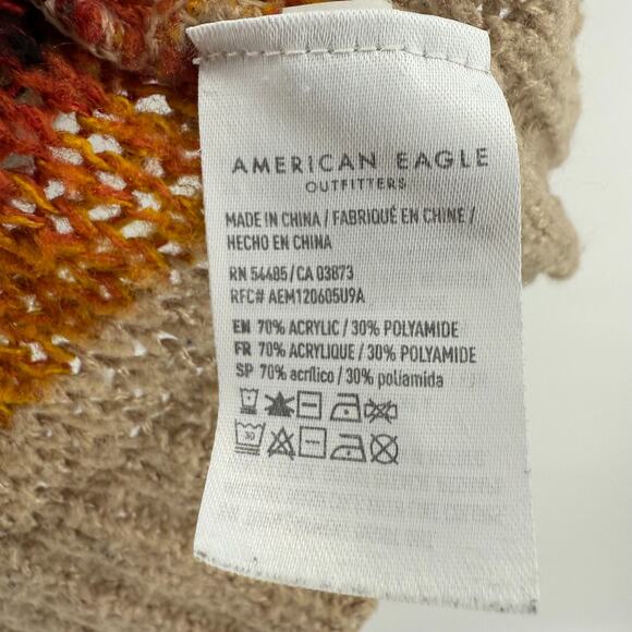 American Eagle Cardigan Striped Y2K Preppy Button Up Size Medium Rainbow Long - Picture 7 of 9